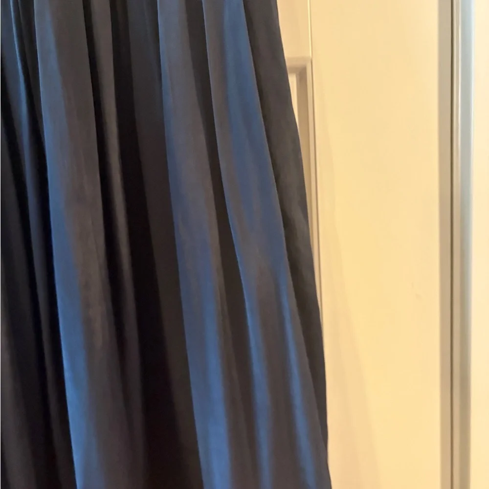 Karavan Black Pleated Midi Skirt Elastic Waist Boho velvet Lace Trim Size Large - Picture 6 of 11